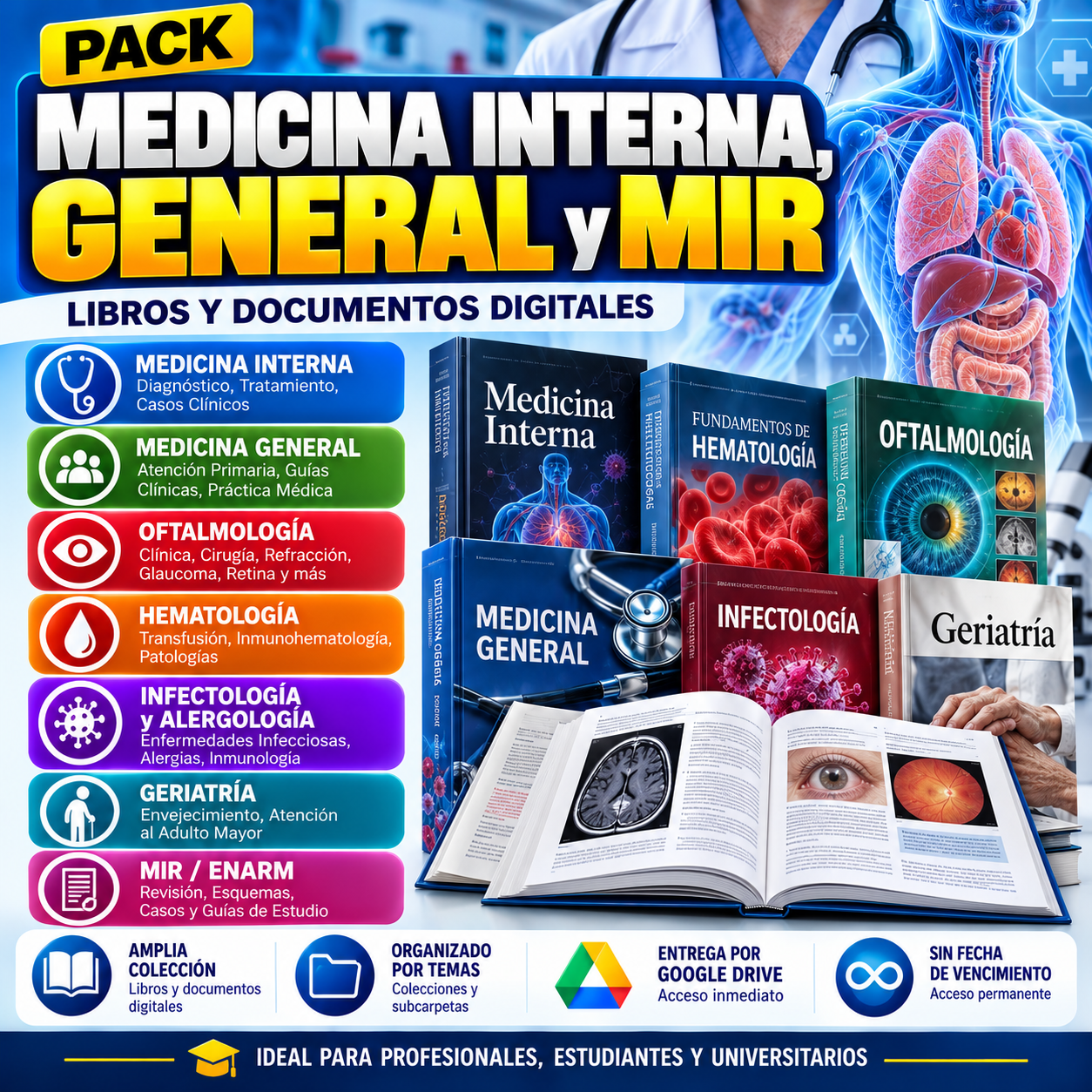 PACK Medicina Interna, General y MIR